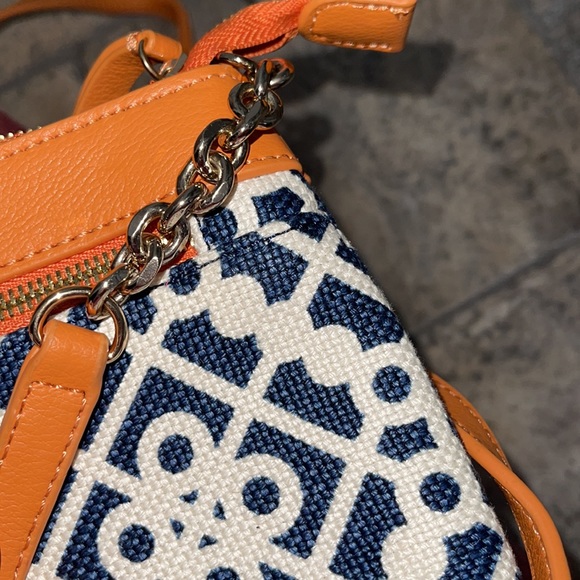 Spartina Navy, White and Orange Crossbody Bag - Picture 10 of 12